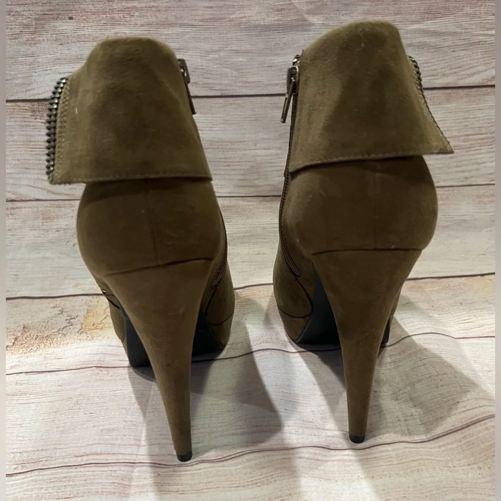 GBG Los Angeles Womens Docker Faux Suede Ankle Boots Green 8.5